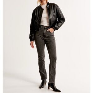Abercrombie & Fitch Slim Straight Ultra High Rise Black Jeans